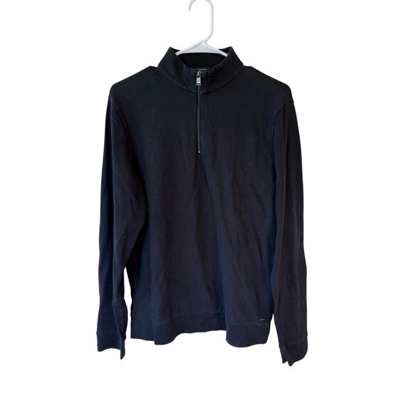 HUGO by HUGO BOSS Quarter Zip Regular Fit Sweatshirt Black Women's Size Small - Picture 1 of 11
